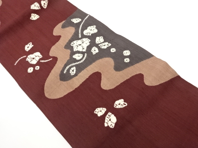 JAPANESE KIMONO / NAOGYA OBI / TSUMUGI / ABSTRACT PATTERN